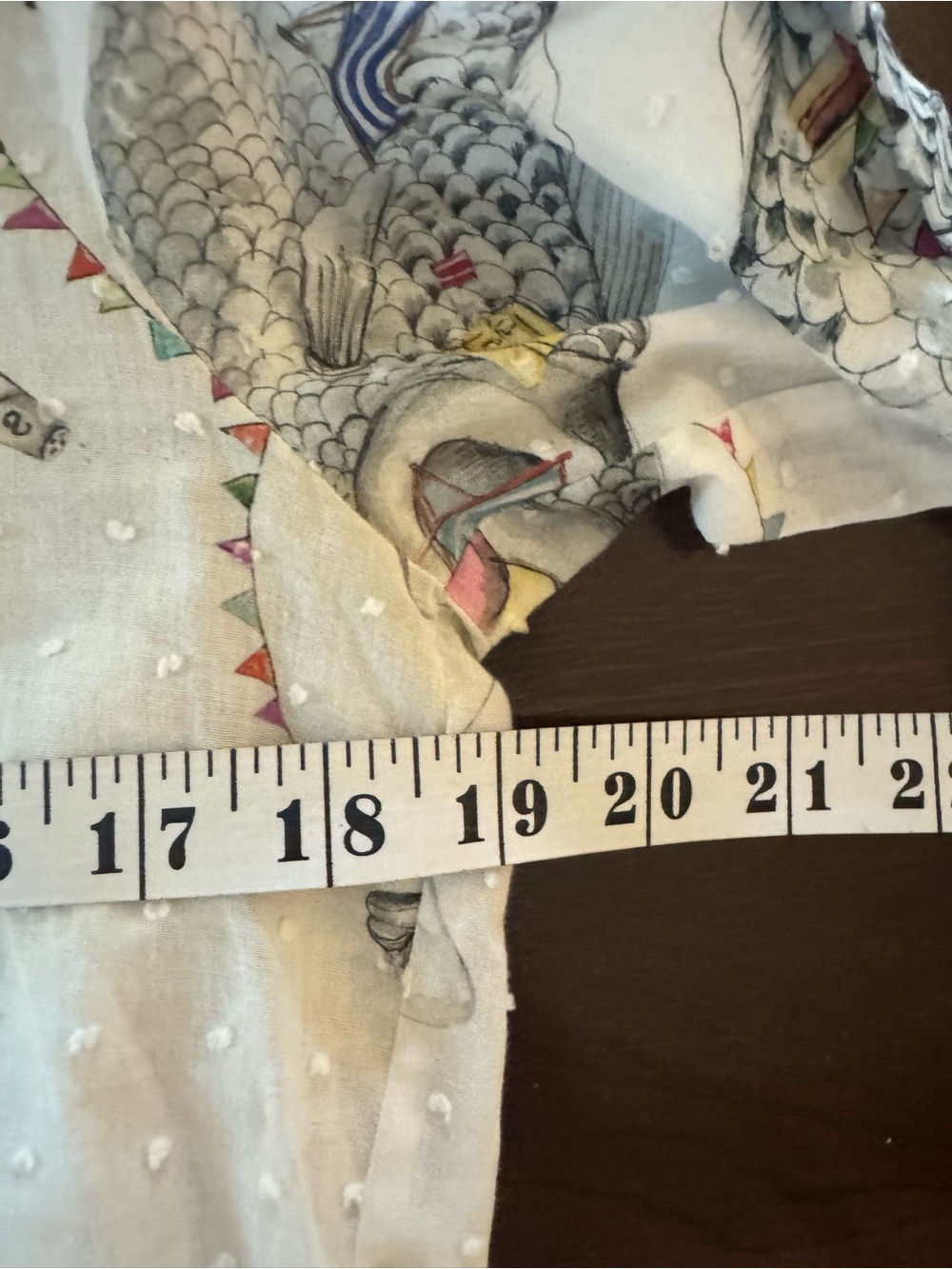 Vilagallo Cream Fish-Print Swim dress Tunic with Blue Trim - Picture 7 of 8